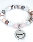 Grandma: Always in my Heart Classic Charm Bracelet Rose Quartz