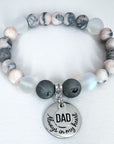 Dad: Always in my Heart Classic Charm Bracelet Druzy