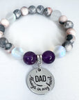 Dad: Always in my Heart Classic Charm Bracelet Amethyst