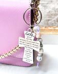 Serenity Prayer Cross Purse Charm