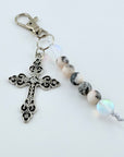 Decorative Silver Cross Purse Charm