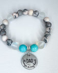 Dad: Always in my Heart Classic Charm Bracelet Turquoise