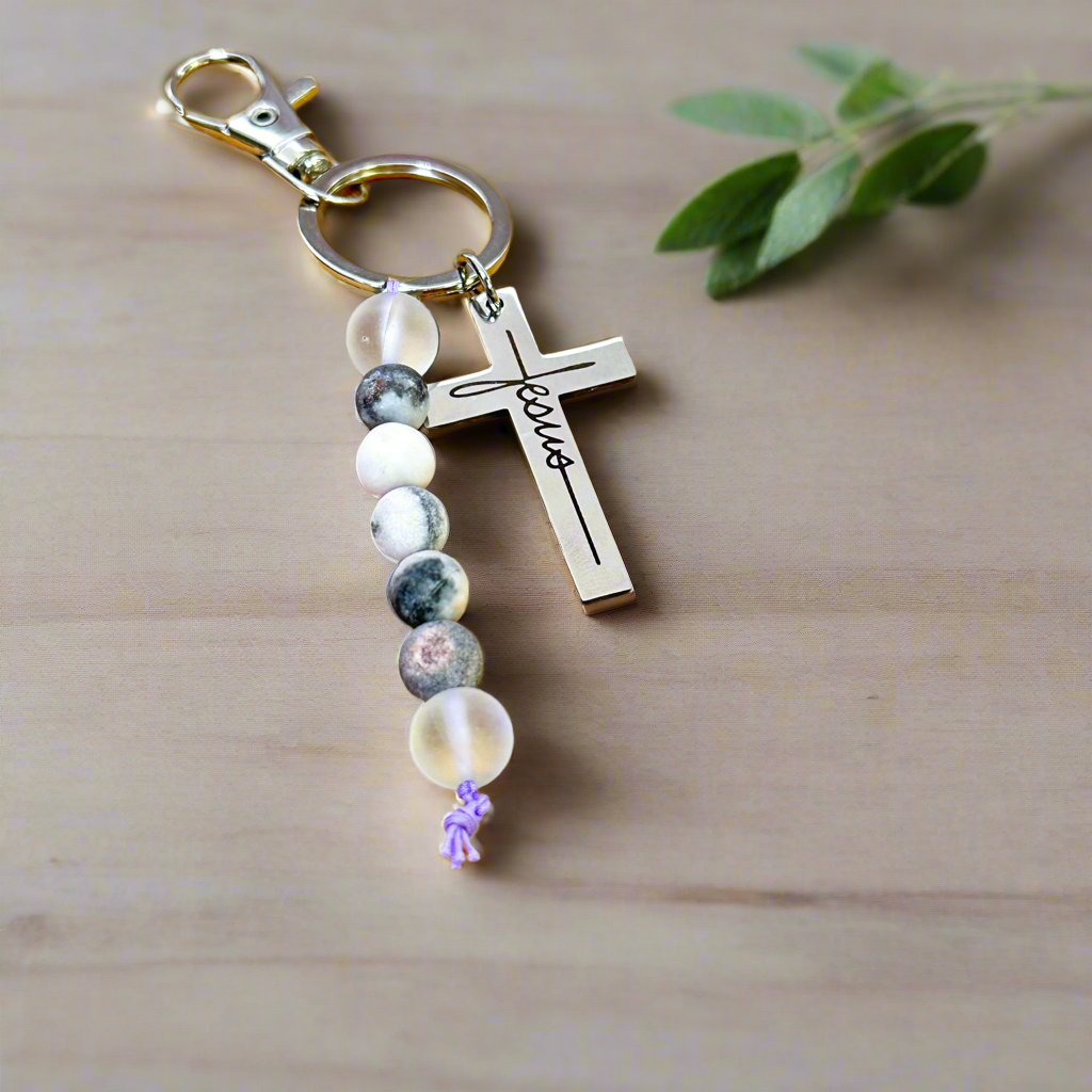 Jesus Silver Cross Purse Charm