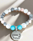 Grandma: Always in my Heart Classic Charm Bracelet Turquoise