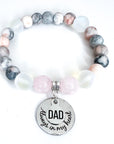 Dad: Always in my Heart Classic Charm Bracelet Rose Quartz