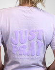 Just Pray Purple Monochrome Oversized Tee