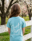 Youth Just Pray Tee in Sky Blue