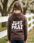 Just Pray Brown Youth Hoodie | Christian Youth Hoodie