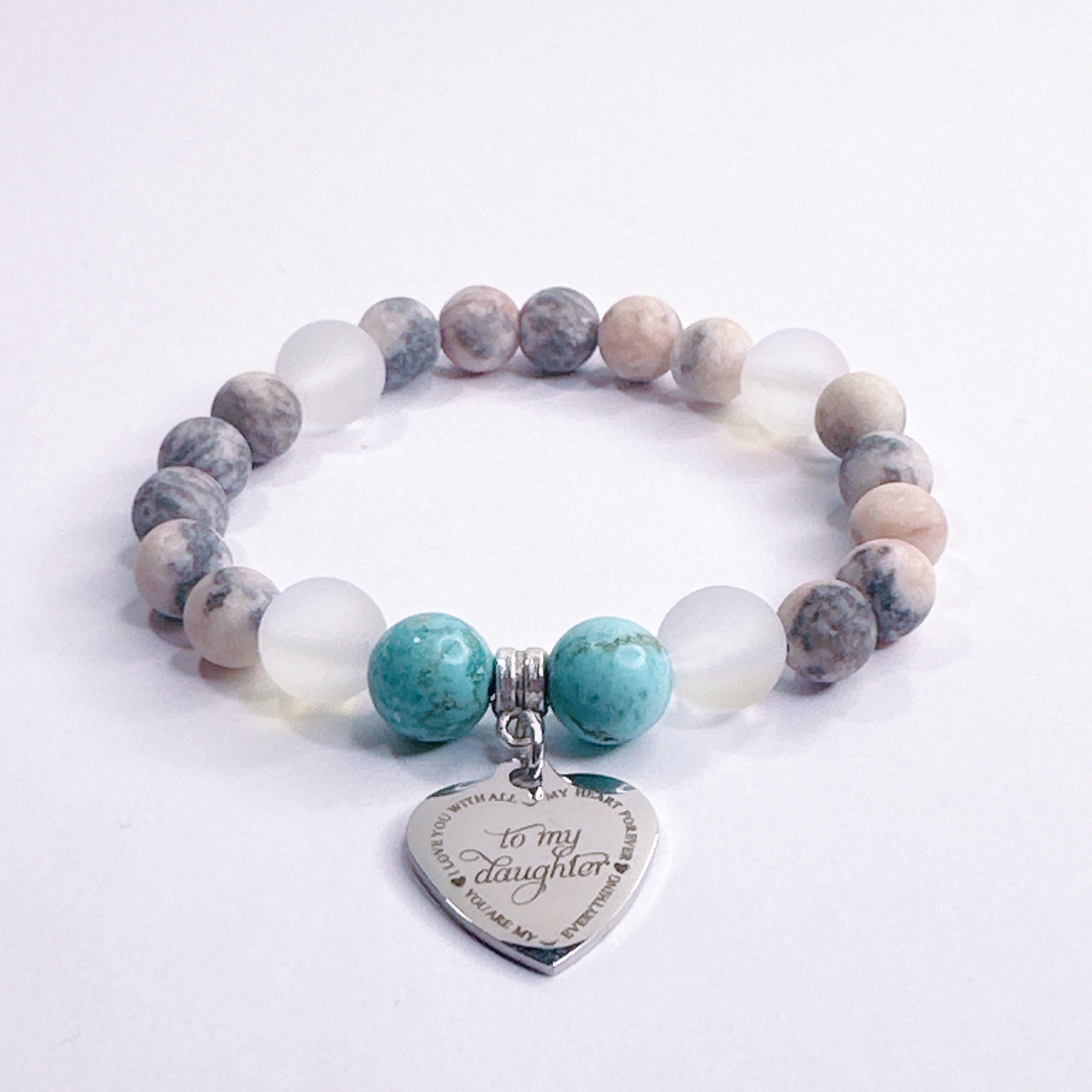 To my Daughter Charm Bracelet Turquoise