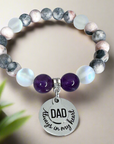 Dad: Always in my Heart Classic Charm Bracelet Amethyst