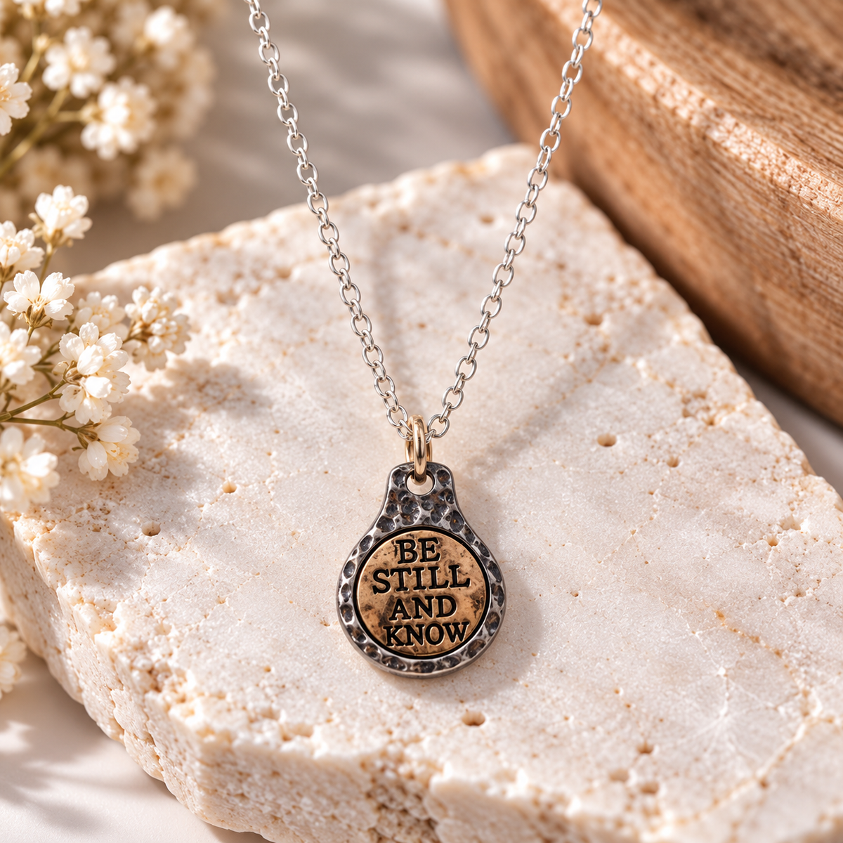 Be Still &amp; Know Silver Faith Necklace