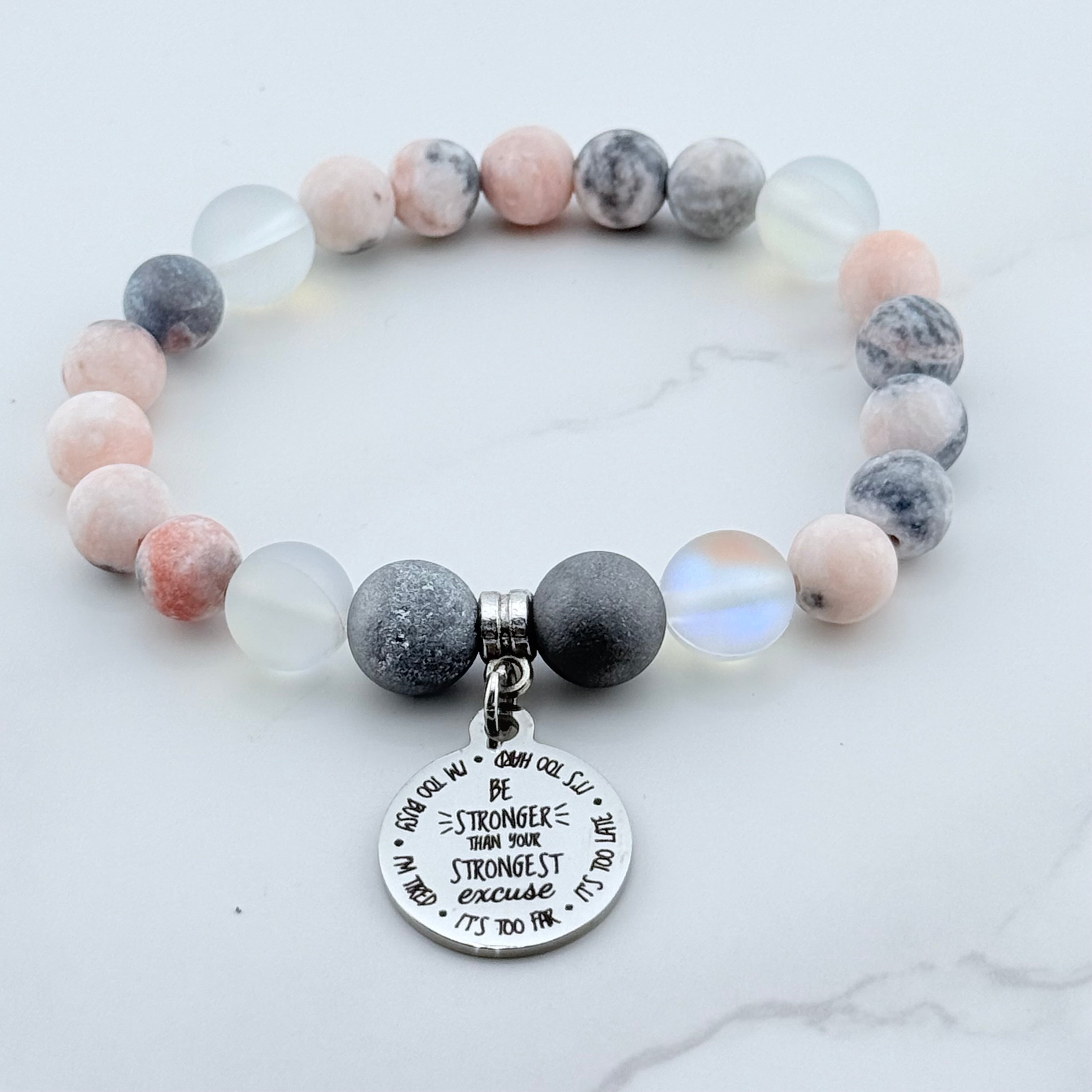 Be Stronger that Your Strongest Excuse Bracelet Druzy