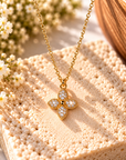Bubbly Faith Gold Rhinestone Cross Necklace