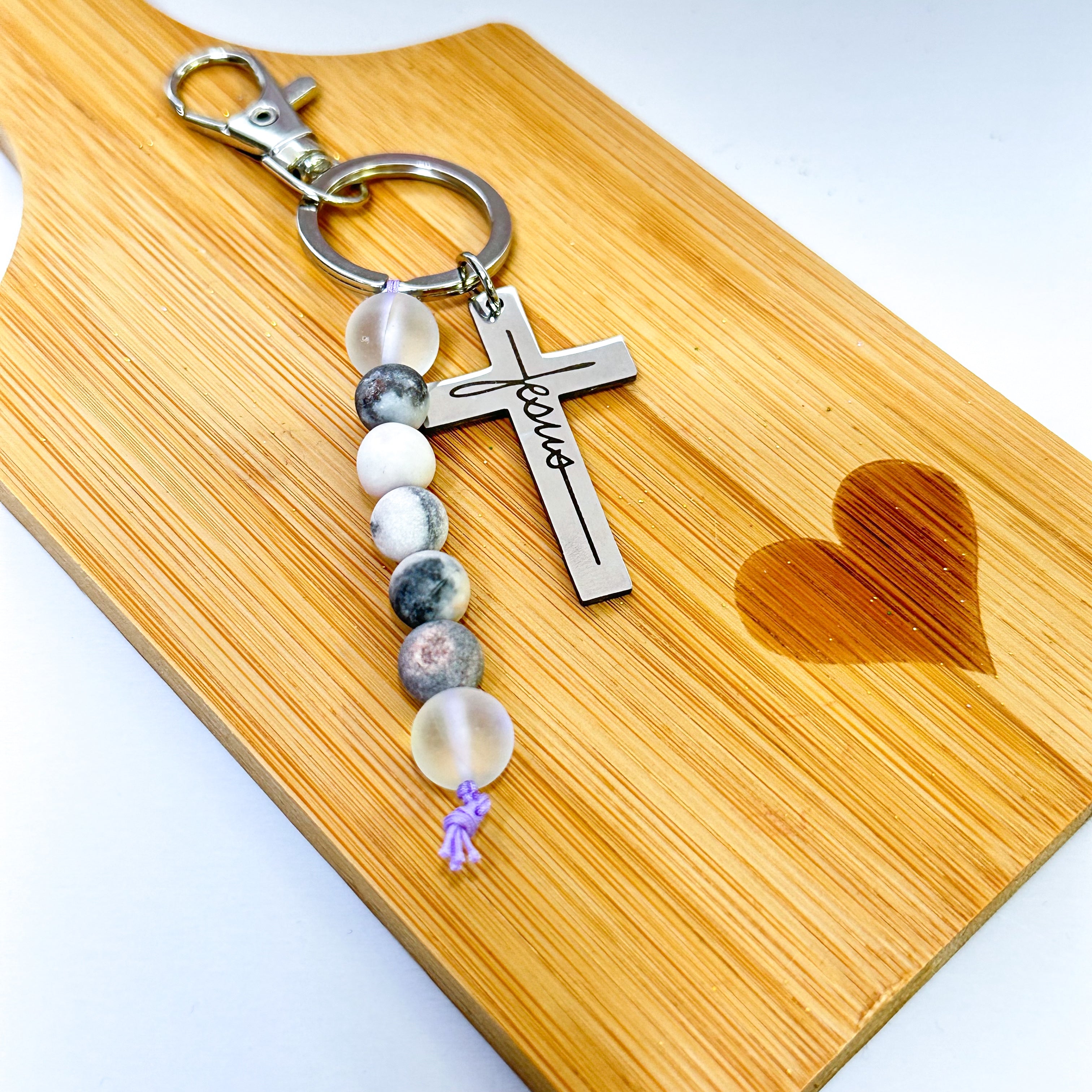 Jesus Silver Cross Purse Charm