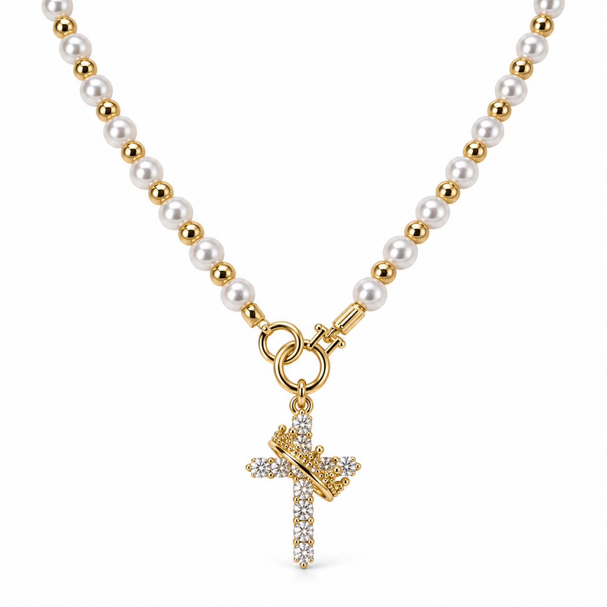 Crowned in Faith Pearl Necklace