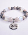 Dog Mom Classic Charm Bracelet Rose Quartz