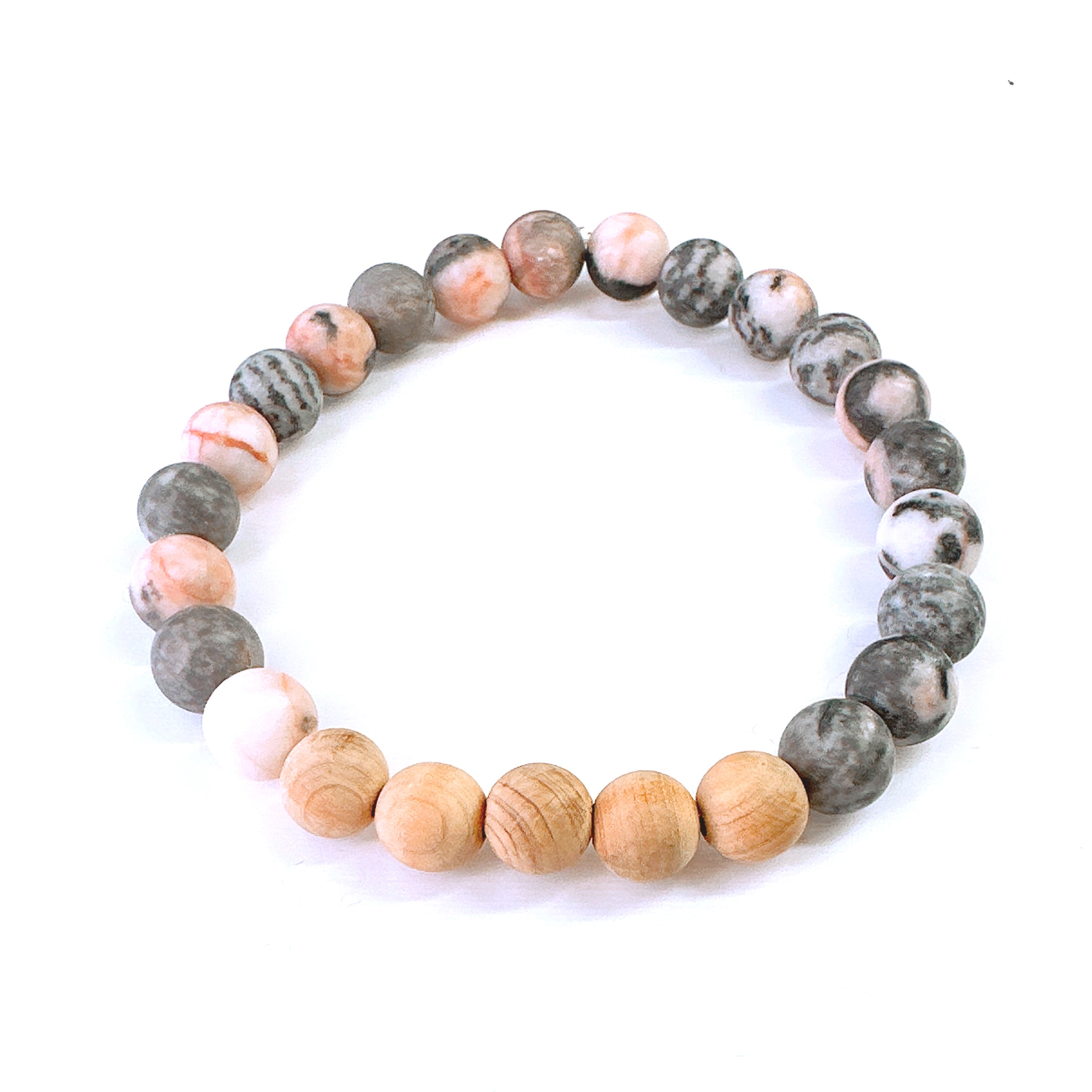 handmadeガネェーシャブレス Cedar Wood Pink Zebra Jasper Collection | 5 Second Rule Bracelet