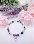 Dainty Heart Companion Charm Bracelet Amethyst