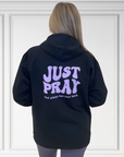 Just Pray Black Zip Up Hoodie