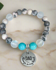 Dad: Always in my Heart Classic Charm Bracelet Turquoise