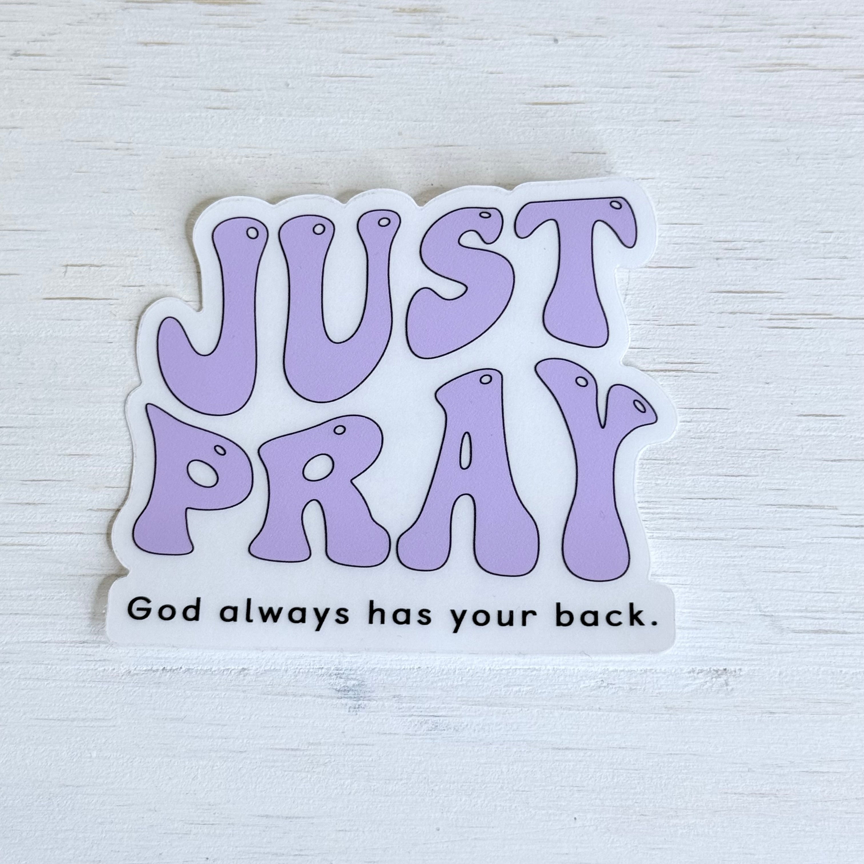 Just Pray Clear Sticker – 5 Second Rule Bracelet