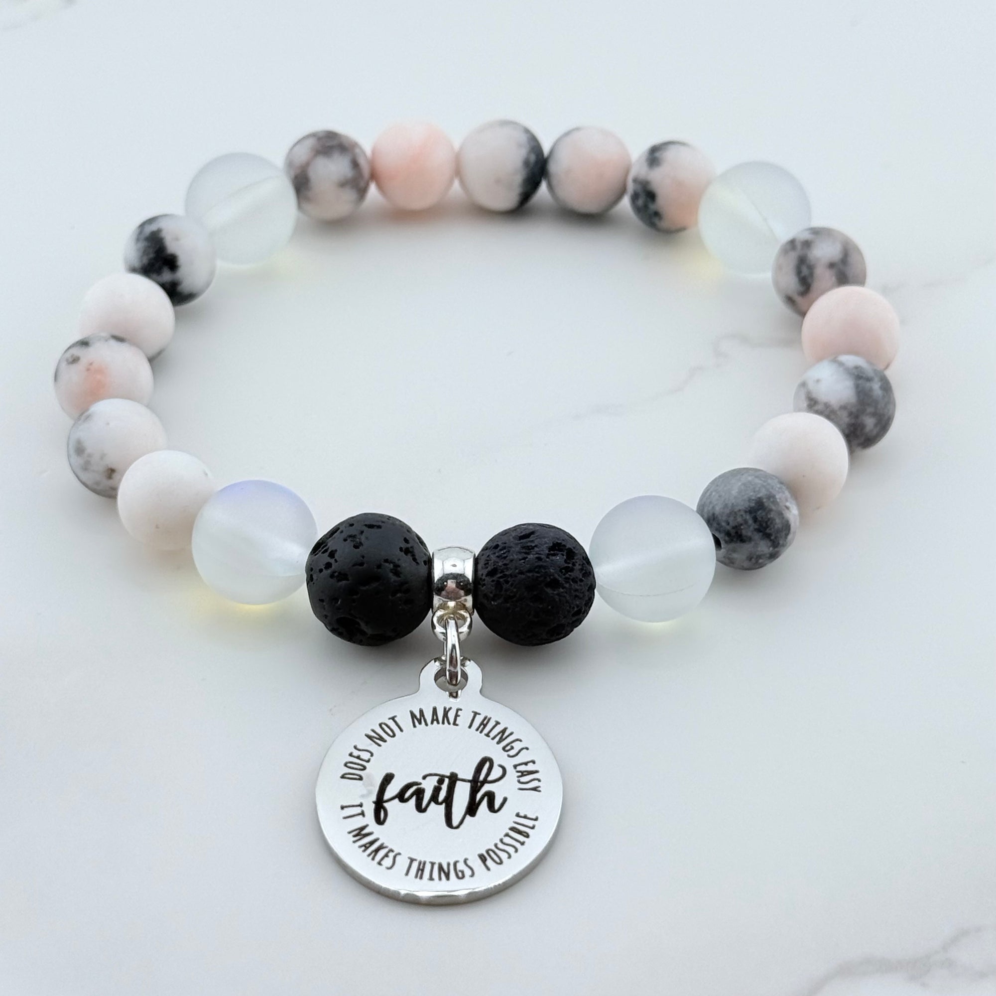 Faith Does Not Make Things Easy, It Makes Things Possible Classic Charm Bracelet Lava