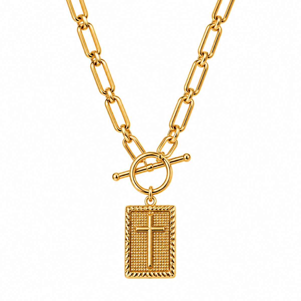 Faith Forward Gold Paperclip Bible Necklace