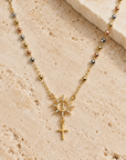 Guided by Grace Mixed Metal Medallion Cross Necklace