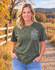 Walk by Faith Not by Sight Green Vintage Christian T-Shirt | 2 Corinthians 5:7