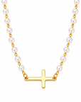 Grace in Every Detail Pearl Cross Necklace