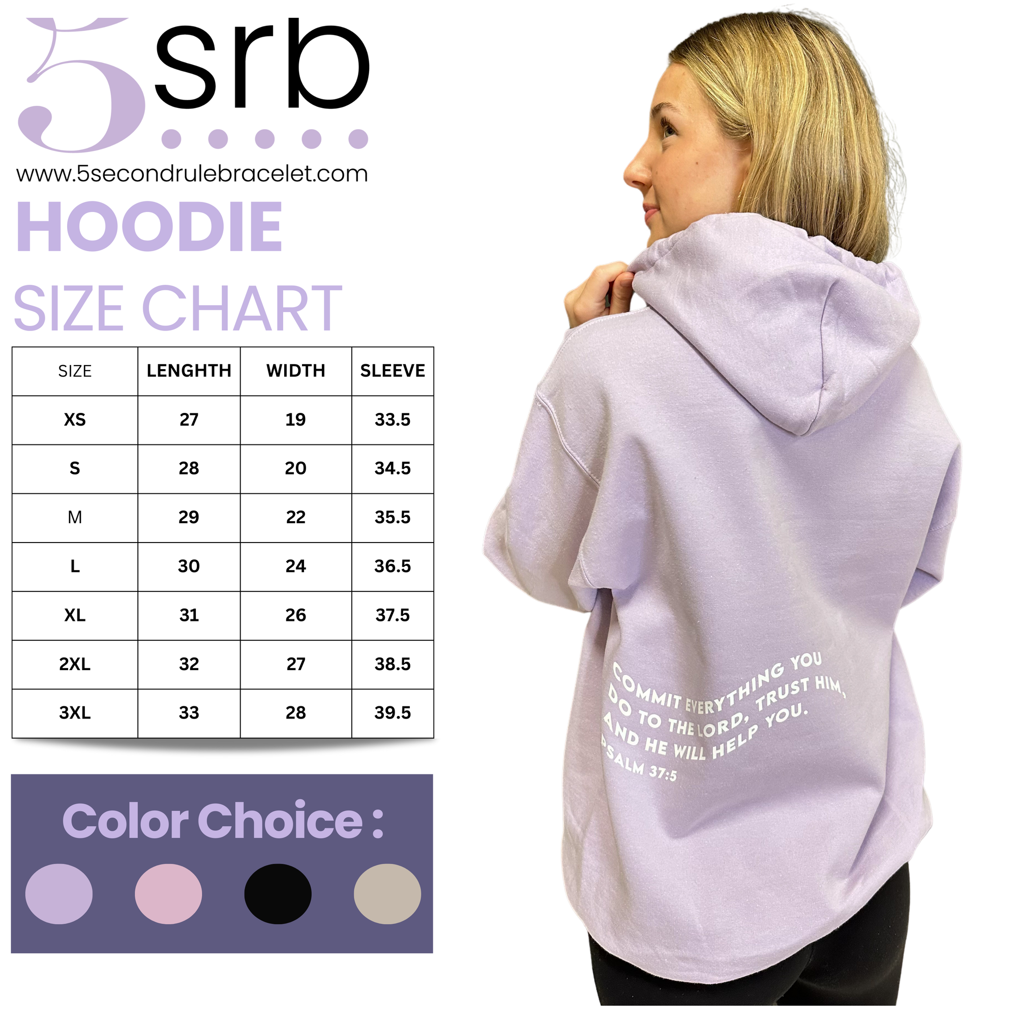 Trust In God - Lavender Christian Hoodie