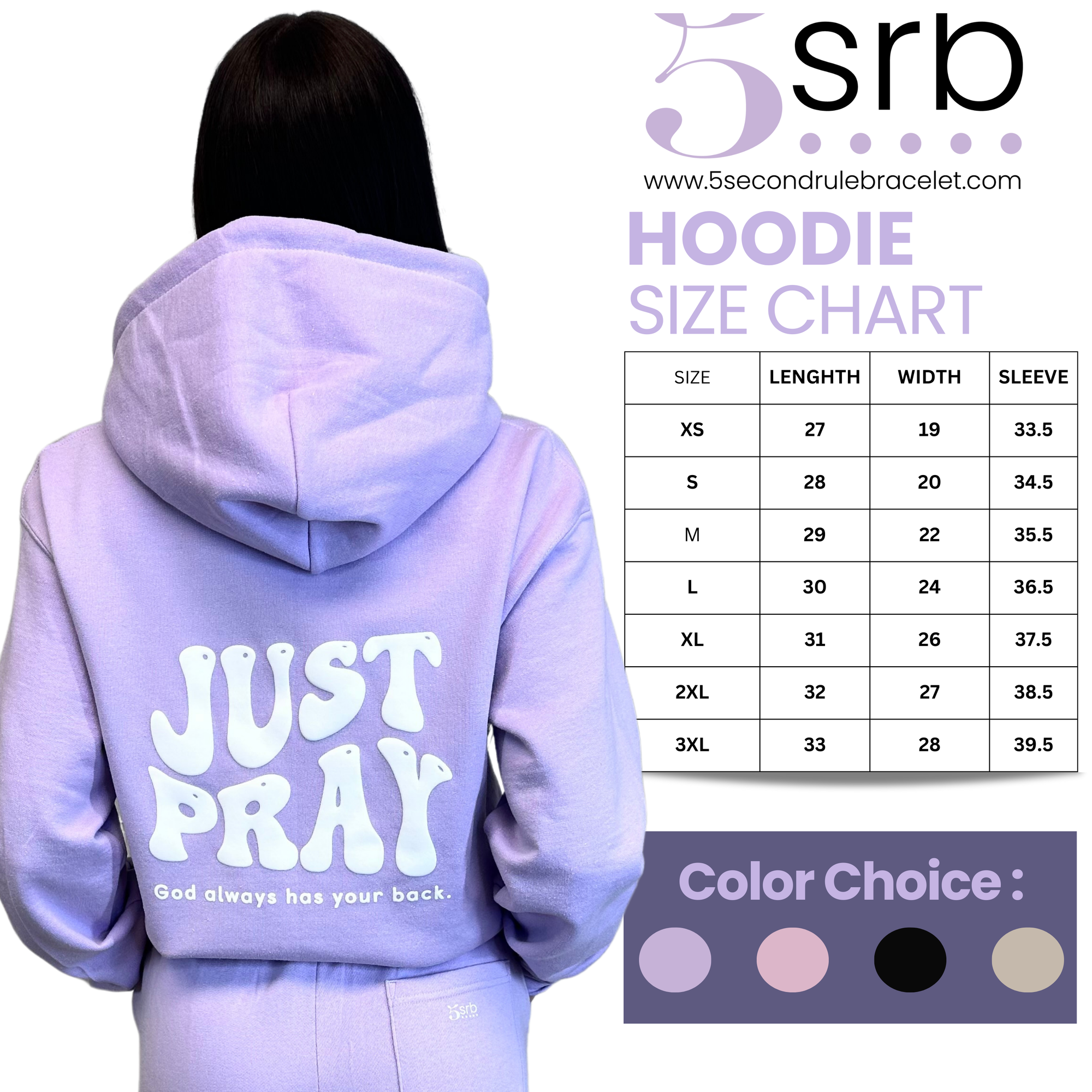 Just Pray - Lavender Christian Hoodie