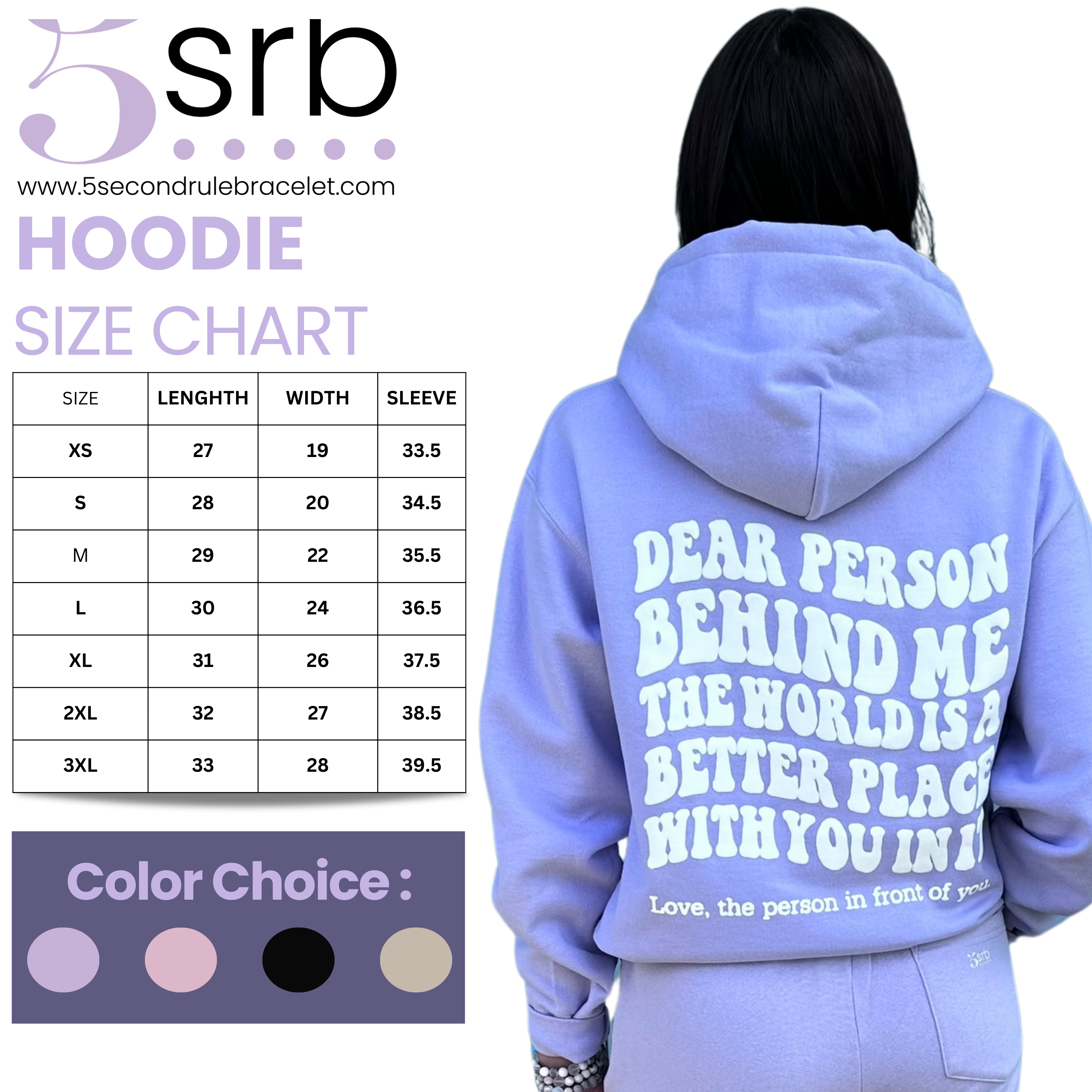 Dear Person Behind Me – Lavender Inspirational Hoodie