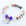 Multicolored beaded bracelet with heart and round charms on a white background