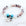 Beaded bracelet with heart-shaped charms on a white background
