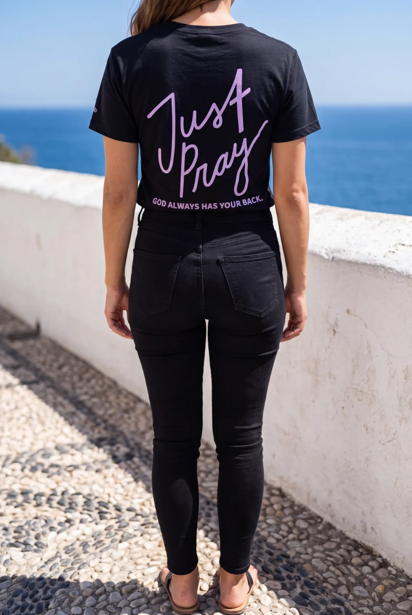 Just Pray Tee in Black