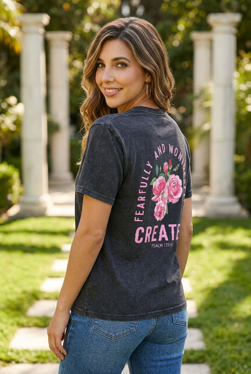 Fearfully and Wonderfully Created Vintage Wash Tee | Christian T-Shirt