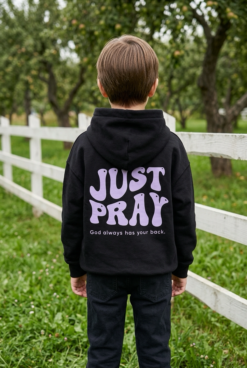 Just Pray Black Youth Hoodie | Christian Youth Hoodie