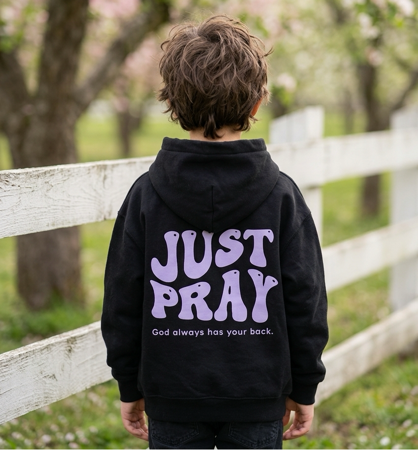 Just Pray Black Youth Hoodie | Christian Youth Hoodie