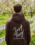 Just Pray Brown Youth Hoodie | Christian Youth Hoodie