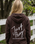 Just Pray Brown Youth Hoodie | Christian Youth Hoodie