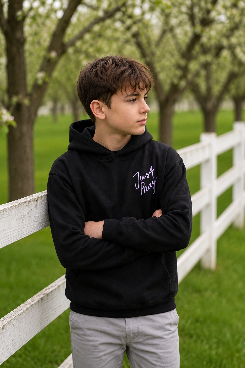 Just Pray Black Youth Hoodie | Christian Youth Hoodie