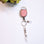 Rhinestone Retractable Keychain Pink