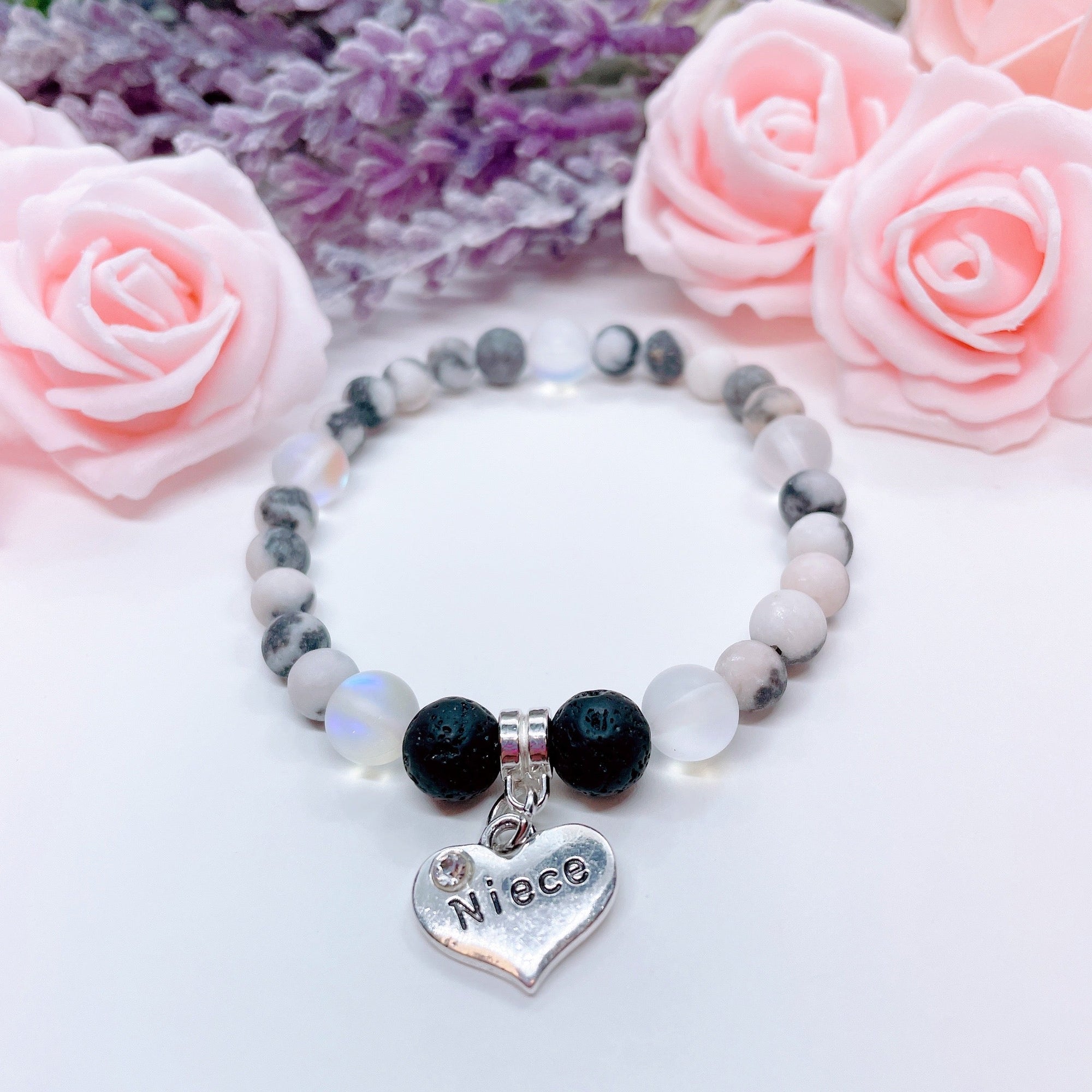 Niece Heart Companion Charm Bracelet Lava
