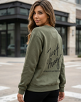 Just Pray Army Green Crewneck | Christian Sweatshirt
