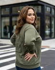 Just Pray Army Green Crewneck | Christian Sweatshirt