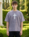 Crown of Jesus Vintage Wash Christian T-Shirt – Oversized Heavyweight Faith Tee