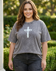 Crown of Jesus Vintage Wash Christian T-Shirt – Oversized Heavyweight Faith Tee
