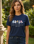 Consider How the Wildflowers Grow Christian T-Shirt – Navy Blue