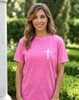 Through Deep Waters Vintage Wash Christian T-Shirt – Hot Pink